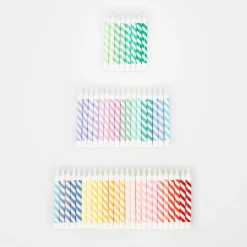 Meri Meri Rainbow Striped Mini Candles (50)