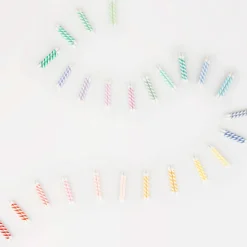 Meri Meri Rainbow Striped Mini Candles (50)