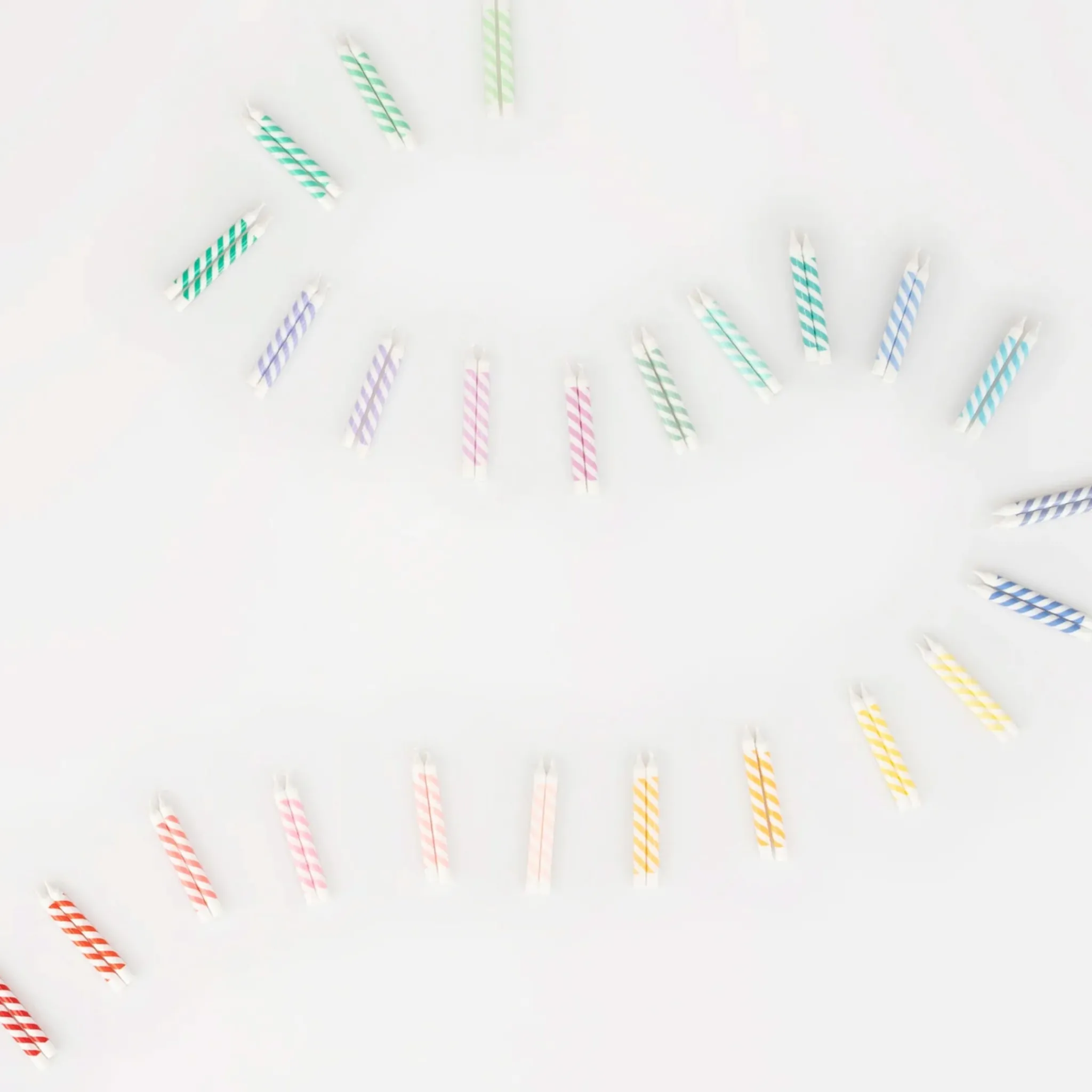 Meri Meri Rainbow Striped Mini Candles (50)
