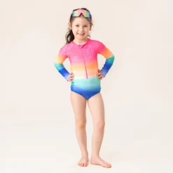 Kids Nano Rainbow Uv Ls Swimsuit 2-14
