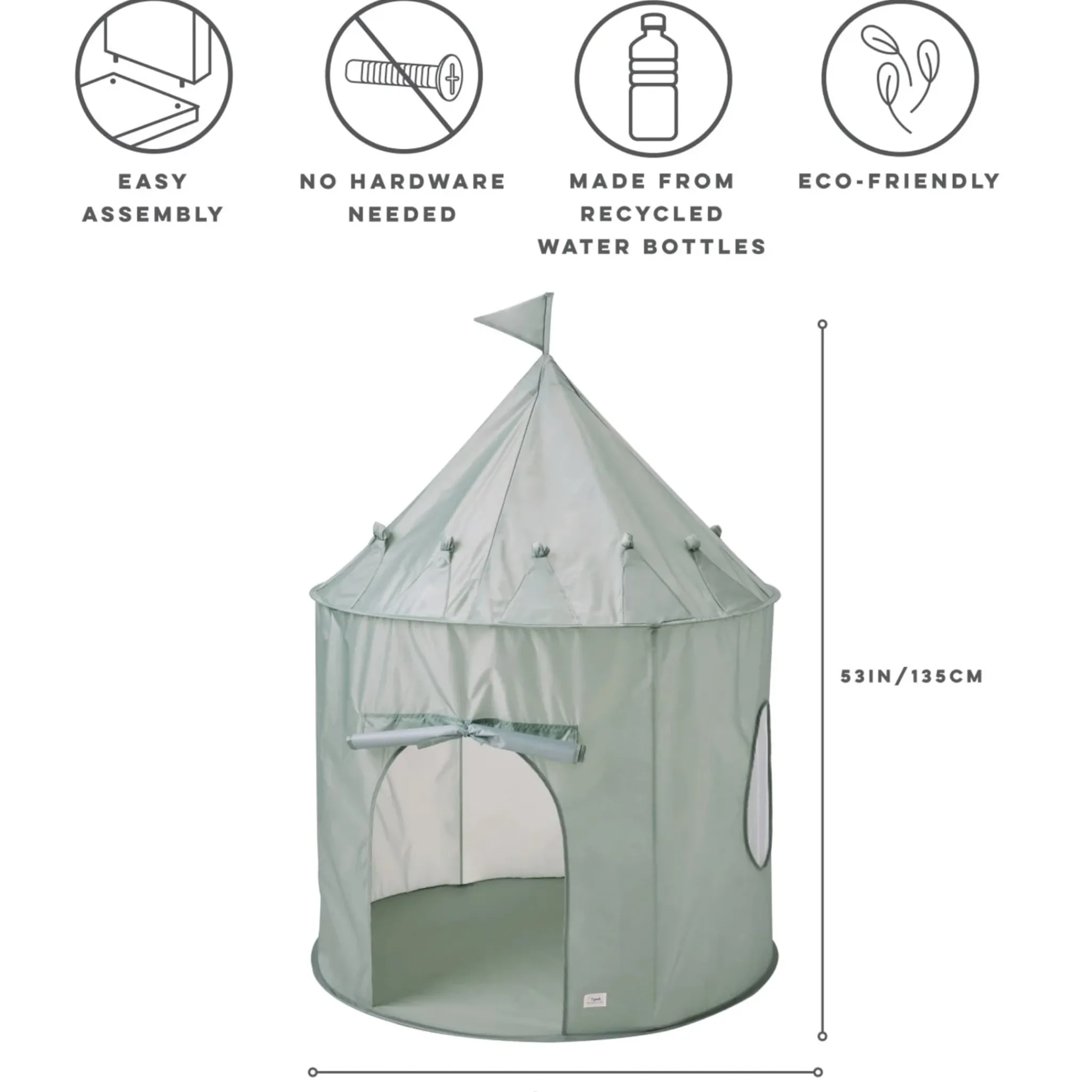 Kids 3 Sprouts Recycled Fabric Play Tent - Green