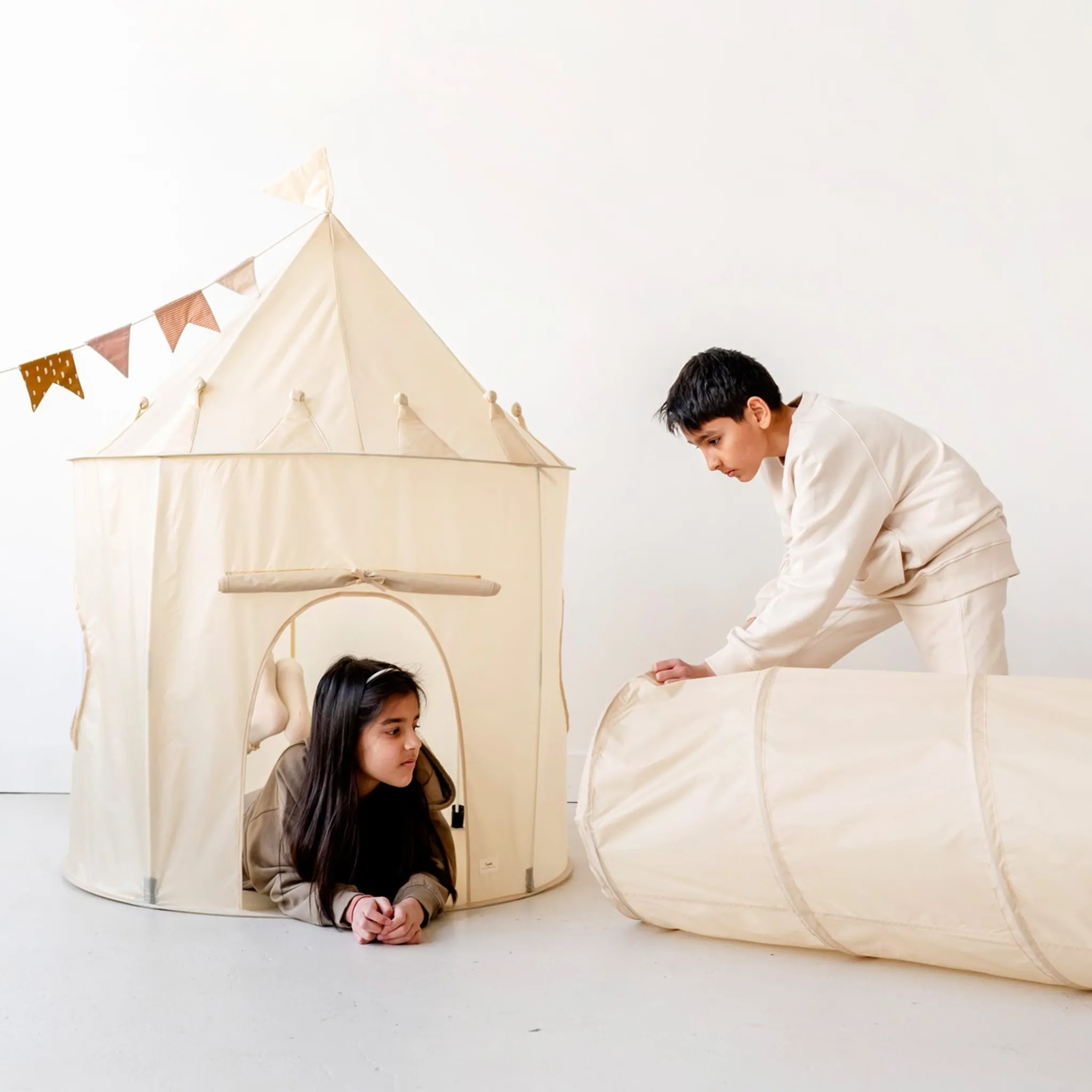 Kids 3 Sprouts Recycled Fabric Play Tunnel - Beige