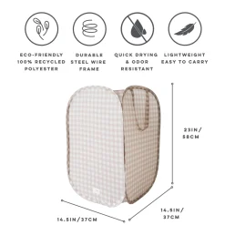 3 Sprouts Recycled Pop-Up Laundry Hamper - Gingham