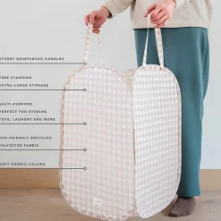3 Sprouts Recycled Pop-Up Laundry Hamper - Gingham
