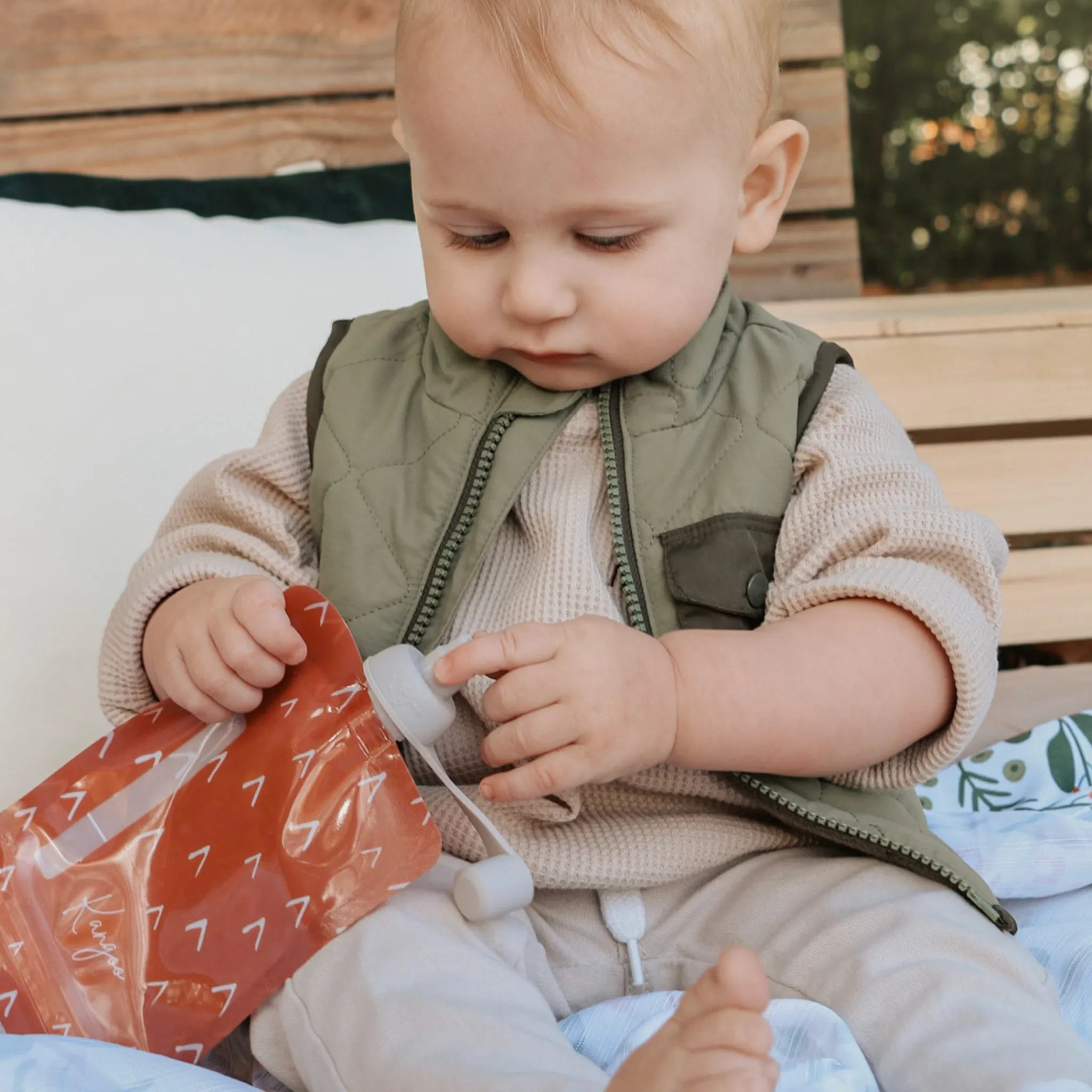 Kids Kangoo u0026 Cie Tableware|Snack Bags & Containers>Reusable Food Pouches (6) - Neutral