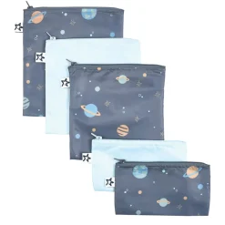 Kids Tiny Twinkle Reusable Snack Bags 5 Pack - Space