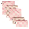Kids Tiny Twinkle Snack Bags & Containers|Tableware>Reusable Snack Bags 5-Pack - Pink / Brown Checkers
