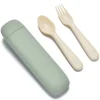 Kids Nouka Breastfeeding|Tableware>Reusable Utensil Set & Carry Case - Leaf