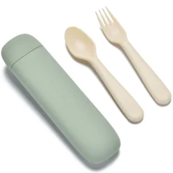 Kids Nouka Breastfeeding|Tableware>Reusable Utensil Set & Carry Case - Leaf