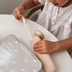 Kids Nouka Reusable Utensil Set & Carry Case - Blush