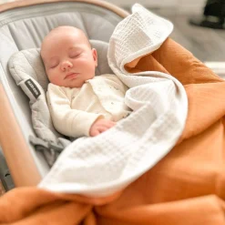 Kids Jasxtek Blankets|Blankets>Reversible Muslin Waffle Blanket - Brown / White