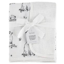 Kids Jasxtek Reversible Muslin Waffle Blanket - Forest