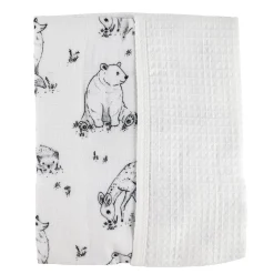 Kids Jasxtek Reversible Muslin Waffle Blanket - Forest