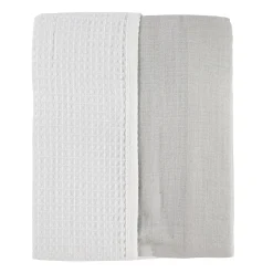 Kids Jasxtek Blankets|Blankets>Reversible Muslin Waffle Blanket - Grey / White