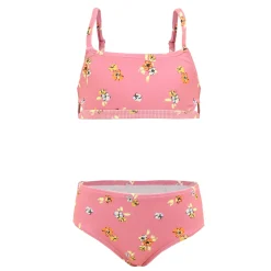 Kids Look Rib Flowers Bikini 3-14y