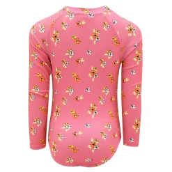 Kids Look Rib Flowers Long Sleeves Swimsuit 2-14y