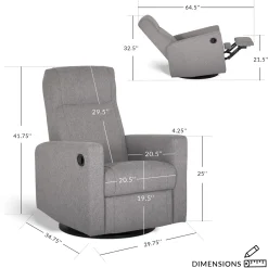 Jaymar BB Rocking and Swivel Armchair Nelly - Beyond Sheep Cream / Black - Motorized Electric