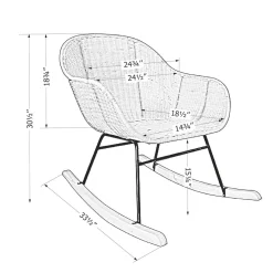 South Shore Rocking Chair - Balka Black Rattan
