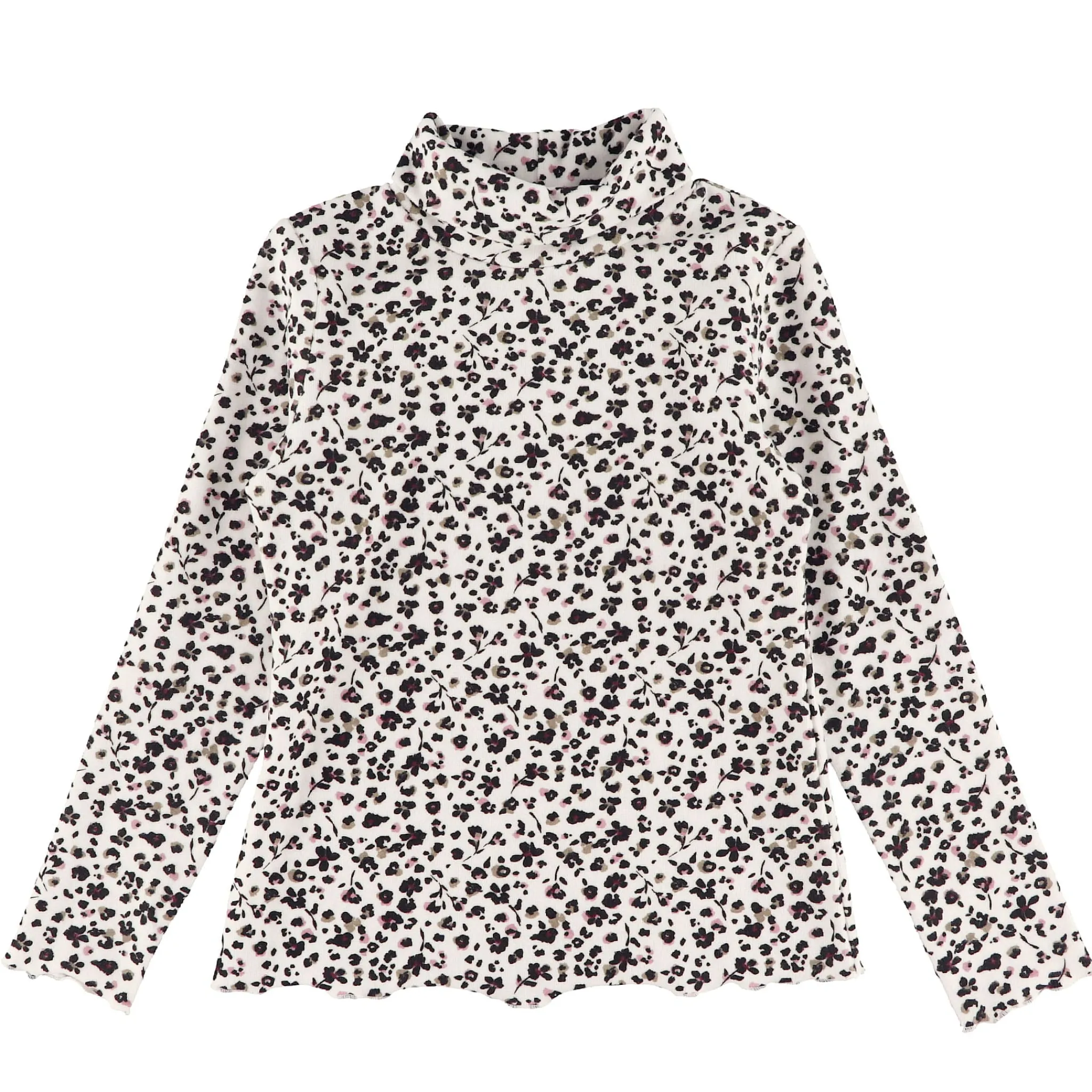 Kids Look Romance Floral Turtle Neck7-14