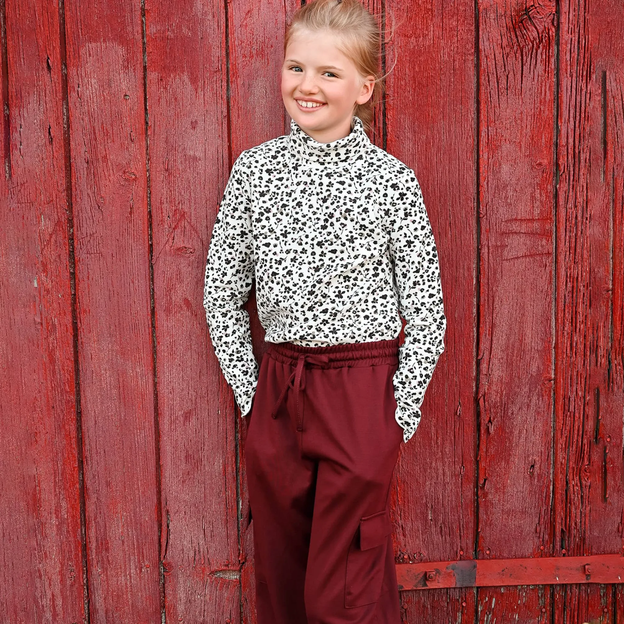 Kids Look Romance Floral Turtle Neck7-14