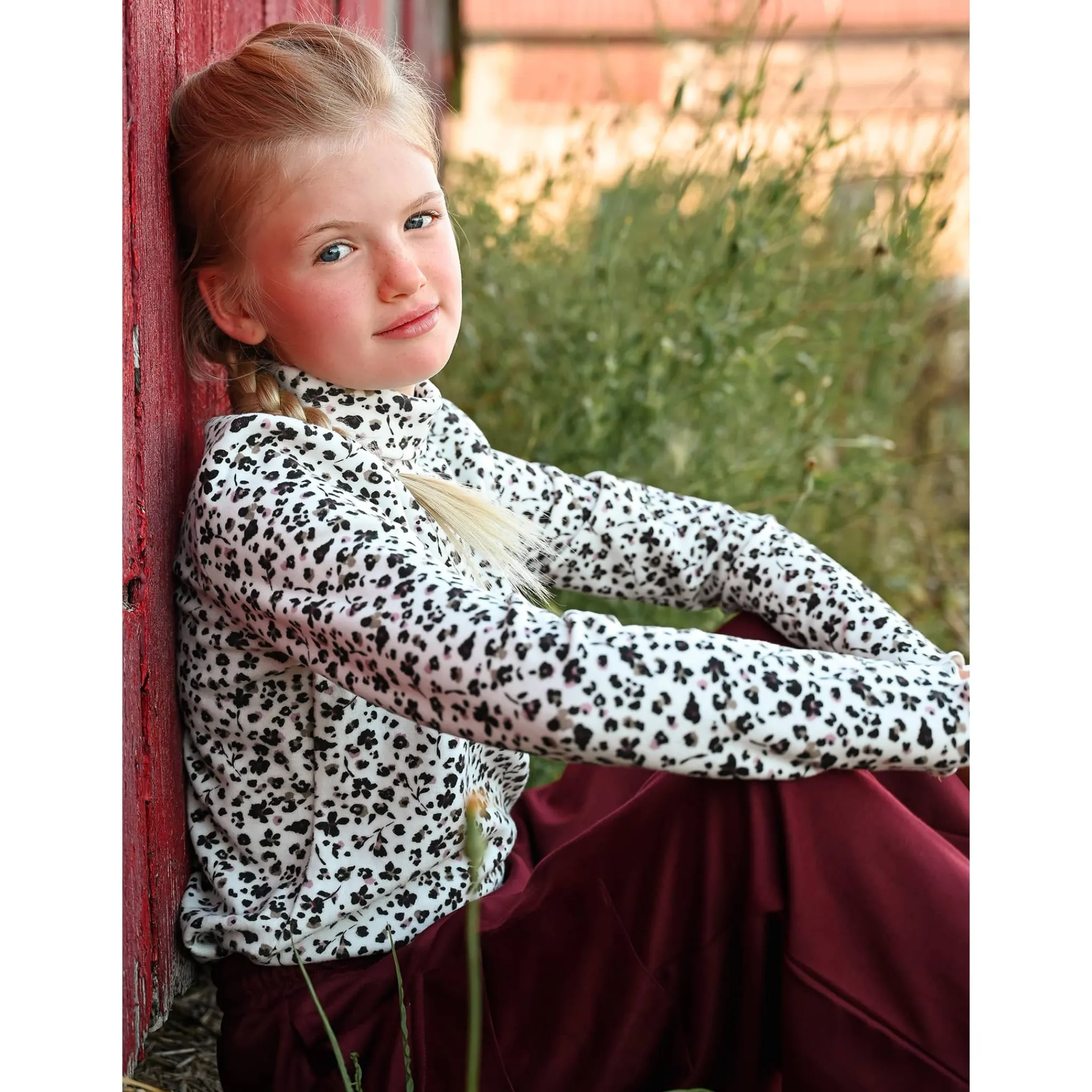 Kids Look Romance Floral Turtle Neck7-14
