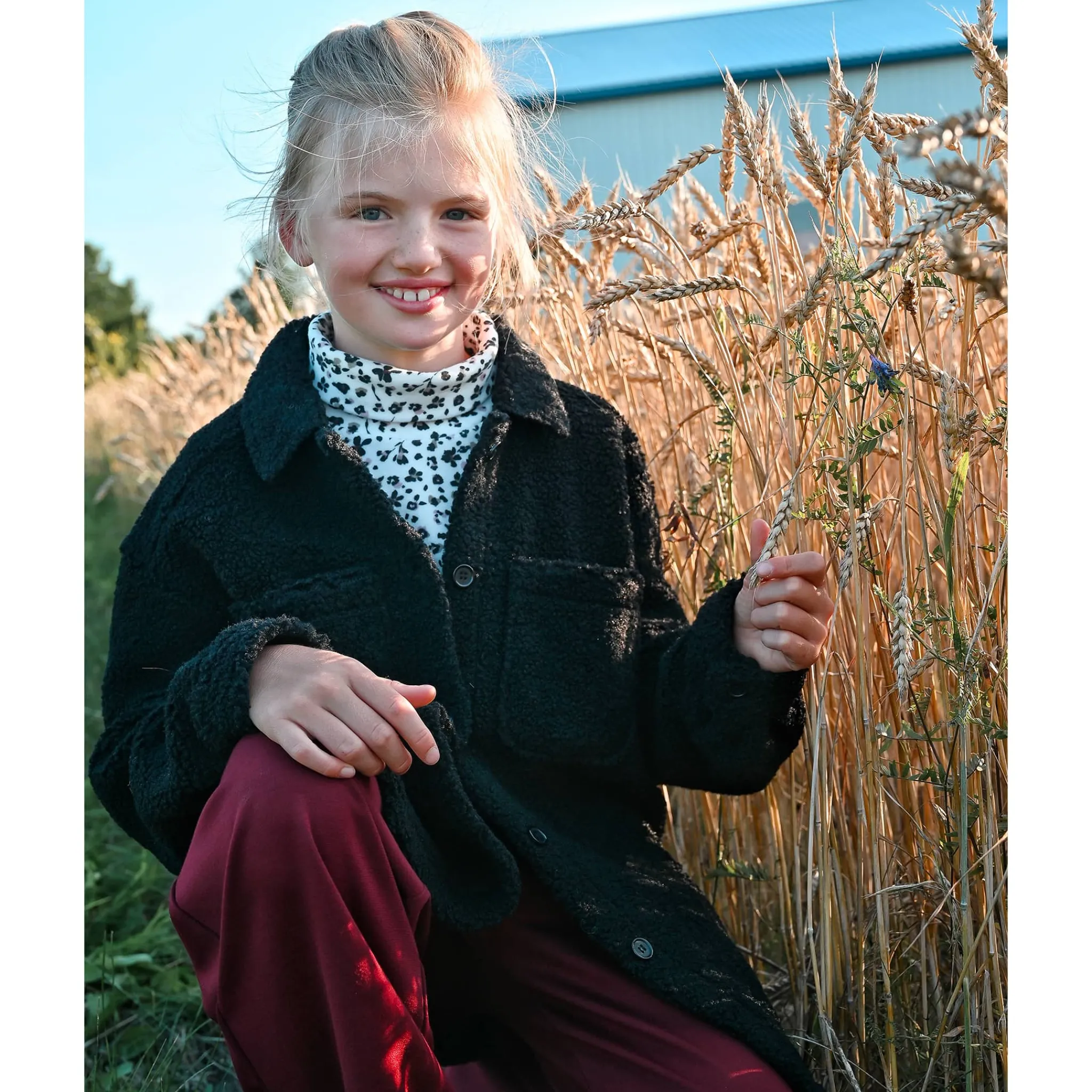 Kids Look Romance Floral Turtle Neck7-14