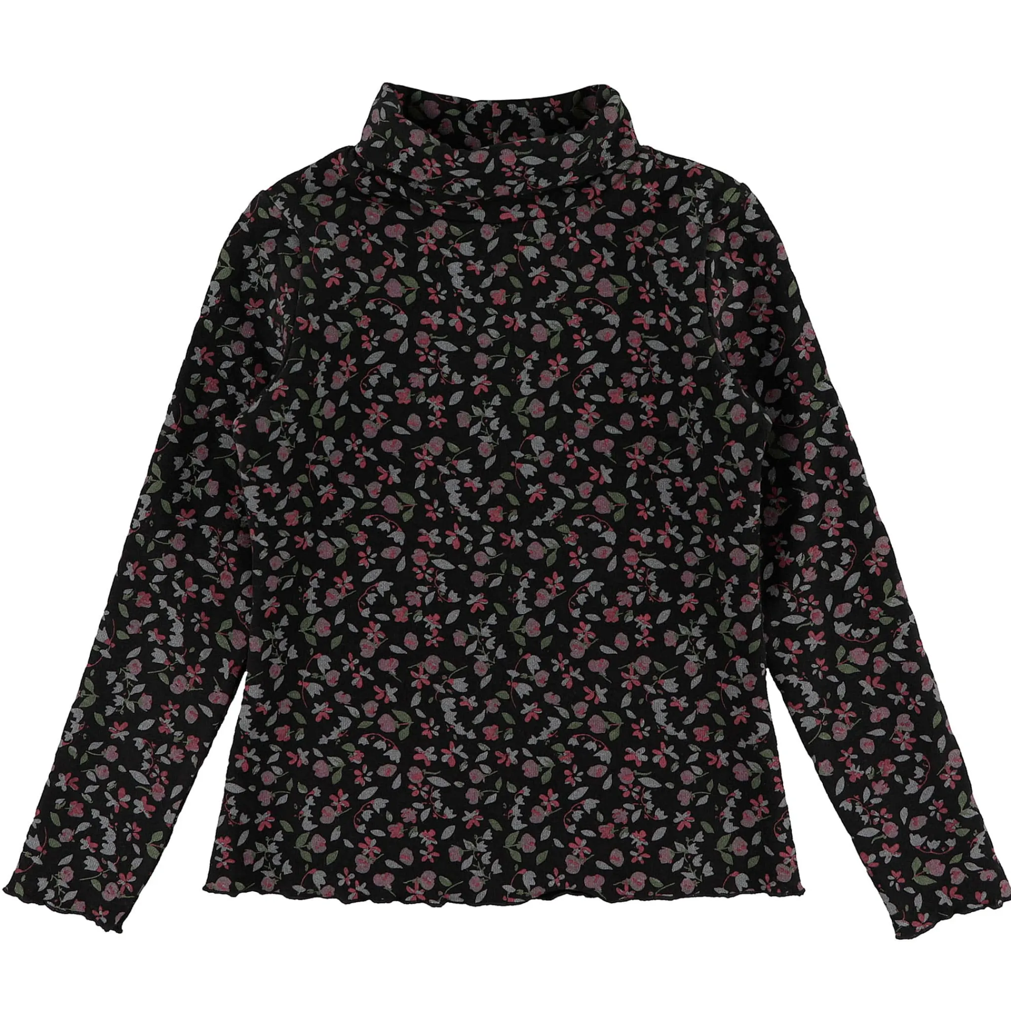 Kids Look Romance Flowers Turtle Neck714