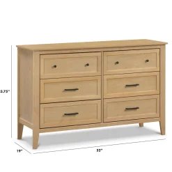 DaVinci Sawyer Farmhouse 6-Drawer Dresser - Honey