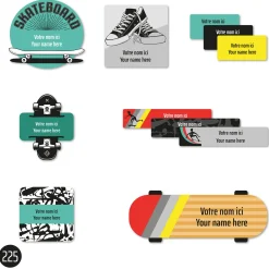 Kids Clement - Impressions Personalized Name Labels|Personalized Name Labels>School Name Labels - Skateboard