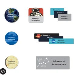Kids Clement - Impressions School Name Labels - Space