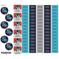Kids Clement - Impressions School Name Labels - Space