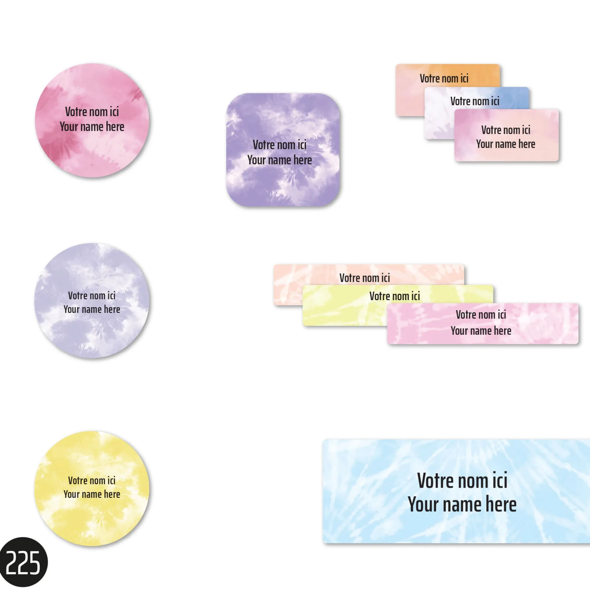 Kids Clement - Impressions School Name Labels - Tie-Dye 1