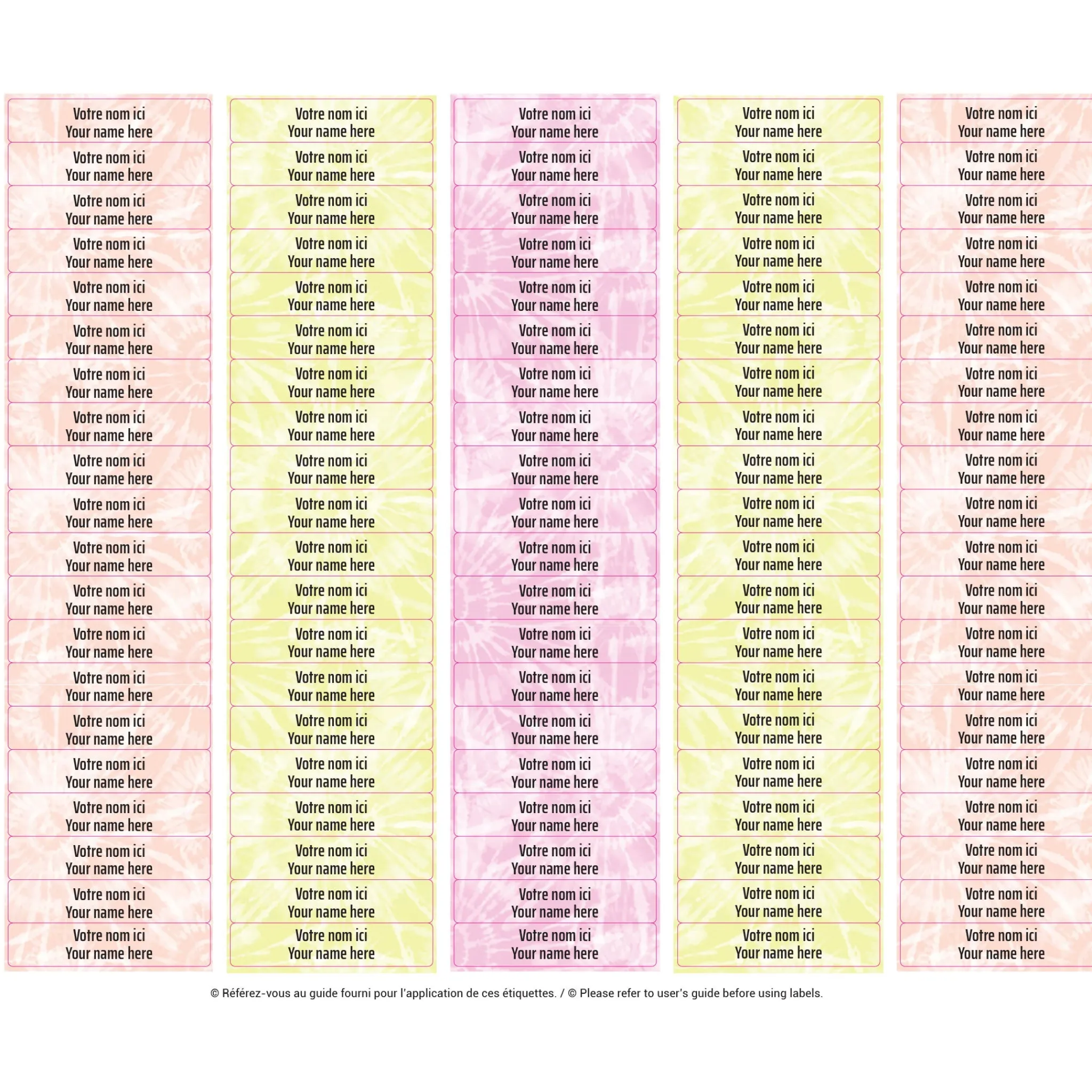 Kids Clement - Impressions School Name Labels - Tie-Dye 1