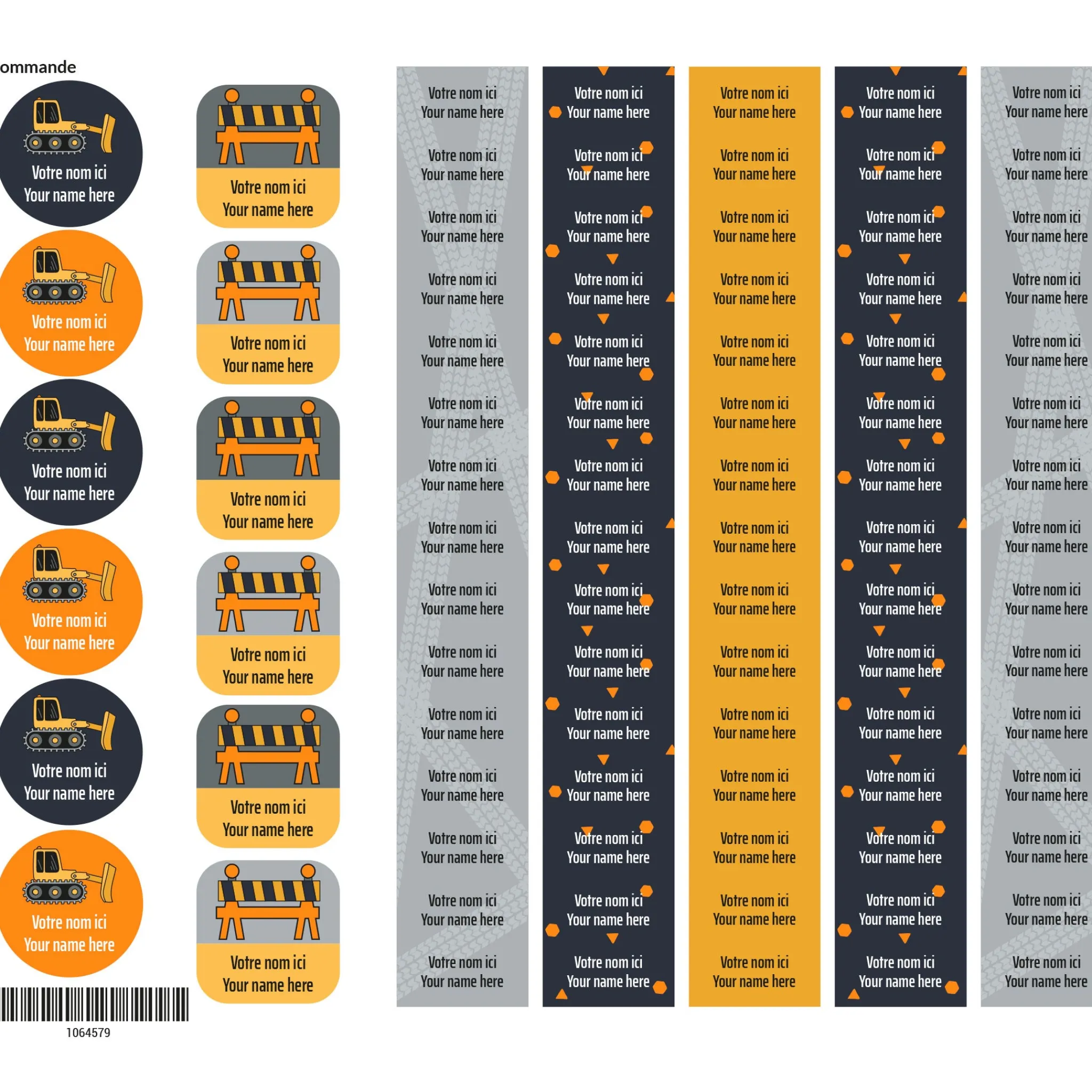 Kids Clement - Impressions School Name Labels - Trucks