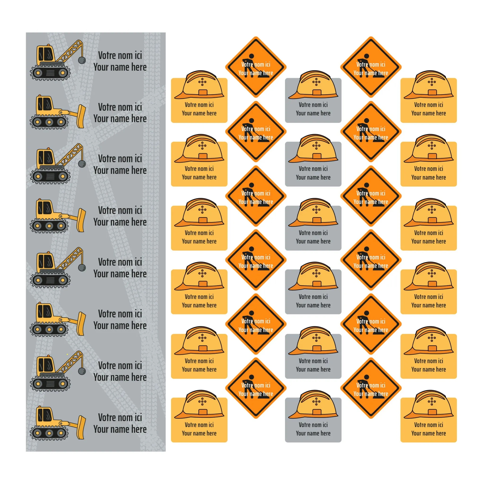Kids Clement - Impressions School Name Labels - Trucks