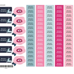 Kids Clement - Impressions School Name Labels - Unicorns and Flowers