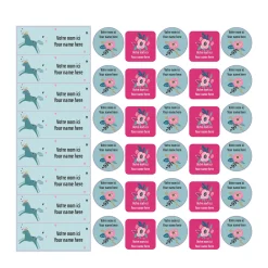 Kids Clement - Impressions School Name Labels - Unicorns and Flowers
