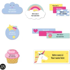 Kids Clement - Impressions School Name Labels - Unicorn