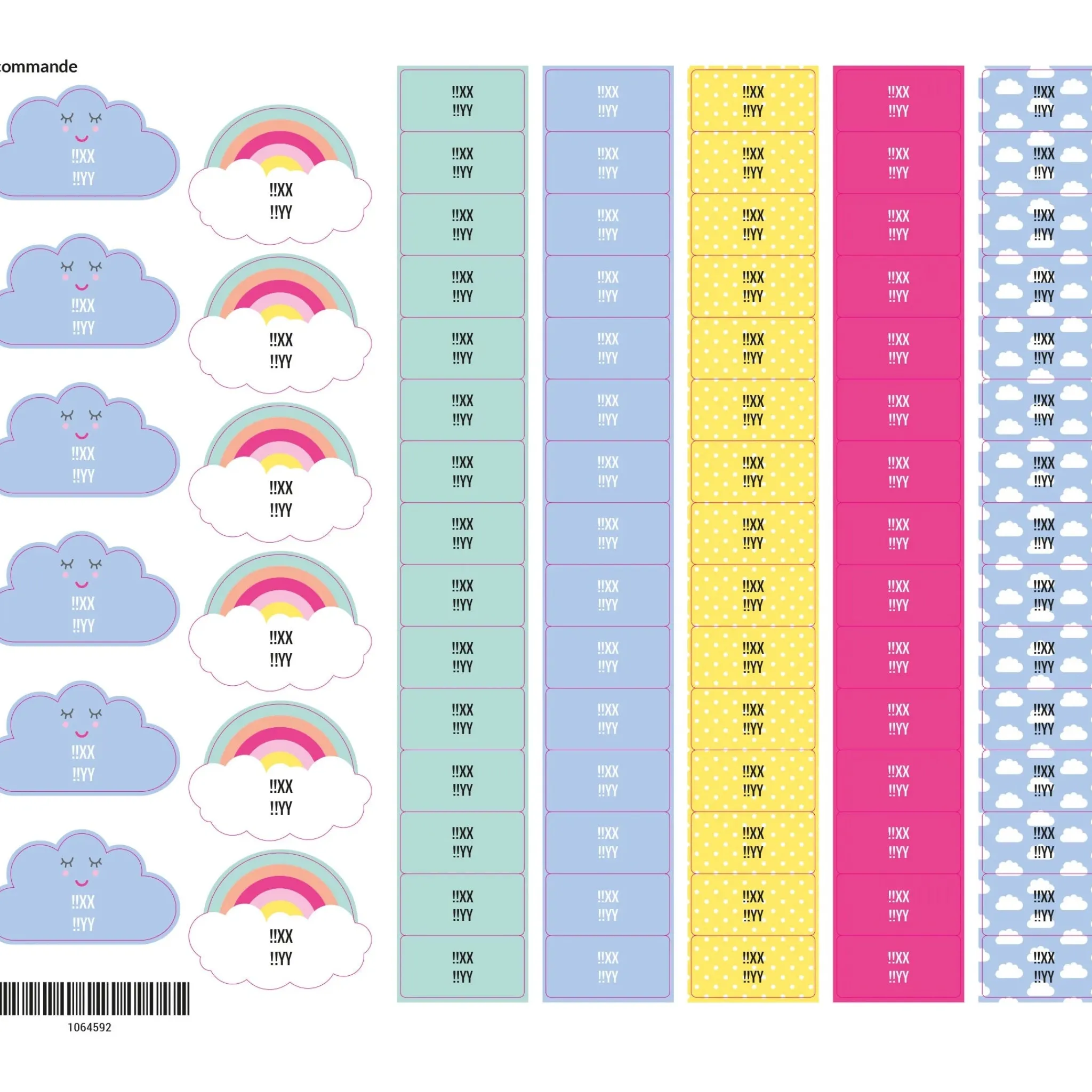 Kids Clement - Impressions School Name Labels - Unicorn