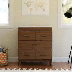 Babyletto Changing Tables>Scoot 3-Drawer Changer Dresser - Walnut