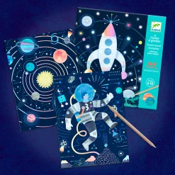 Kids Djeco Diy & Activities>Scratch Cards / Cosmic mission