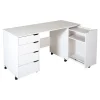 South Shore Sewing Craft Table on Wheels - Crea Pure White