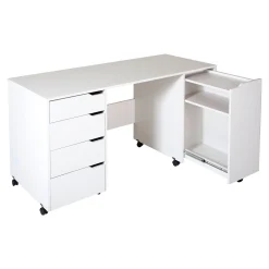 South Shore Sewing Craft Table on Wheels - Crea Pure White