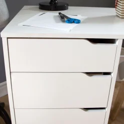 South Shore Sewing Craft Table on Wheels - Crea Pure White