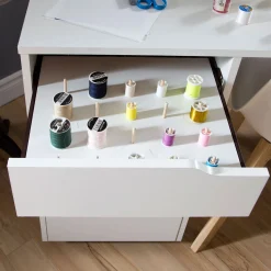 South Shore Sewing Craft Table on Wheels - Crea Pure White