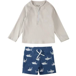 BOY Petit Lem Swimsuits>Sharks 2 Piece Long Sleeve Swimsuit 6-24m