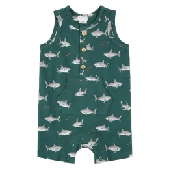 BOY Firsts par Petit Lem Pajamas|Pyjamas>Sharks Romper 3-24m