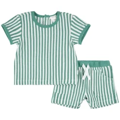 BOY Firsts par Petit Lem Sharks Striped Set 3-24m