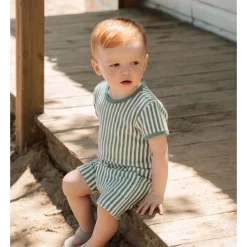 BOY Firsts par Petit Lem Sharks Striped Set 3-24m