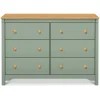 DaVinci Shea 6-Drawer Dresser - Light Sage and Honey